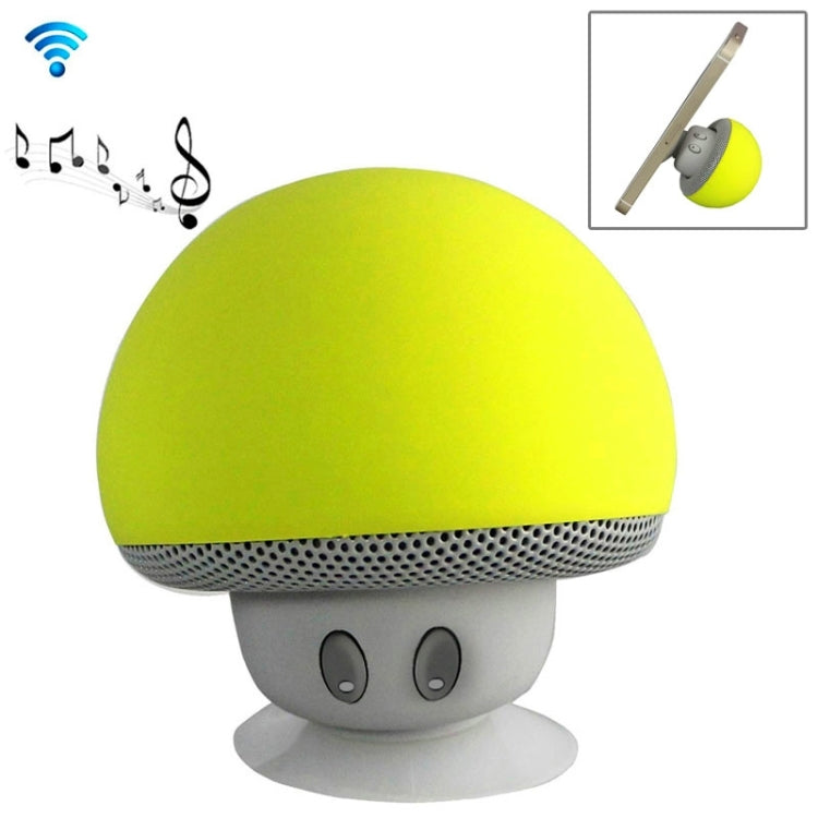 Mushroom Shape Bluetooth Speaker with Suction Holder(Yellow) - Desktop Speaker by PMC TechLife | Online Shopping South Africa | PMC TechLife