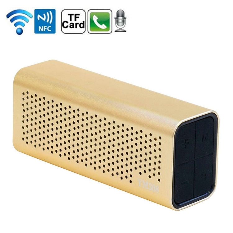 YM-308 Portable Rechargeable NFC Bluetooth Speaker, Support TF Card(Gold) - Desktop Speaker by PMC TechLife | Online Shopping South Africa | PMC TechLife