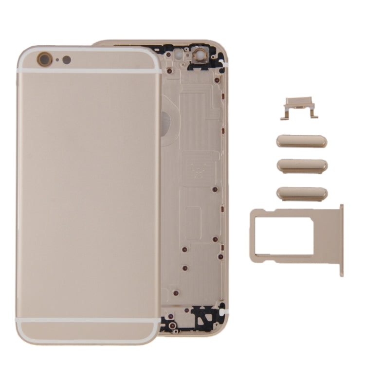 6 in 1 for iPhone 6 (Back Cover + Card Tray + Volume Control Key + Power Button + Mute Switch Vibrator Key + Sign) Full Assembly Housing Cover(Gold) - iPhone 6/6 Plus Parts by PMC TechLife | Online Shopping South Africa | PMC TechLife