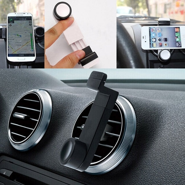 Portable Air Vent Car Mount Holder, For iPhone, Galaxy, Sony, Lenovo, HTC, Huawei, and other Smartphones (Black + Grey) - Car Holders by PMC TechLife | Online Shopping South Africa | PMC TechLife