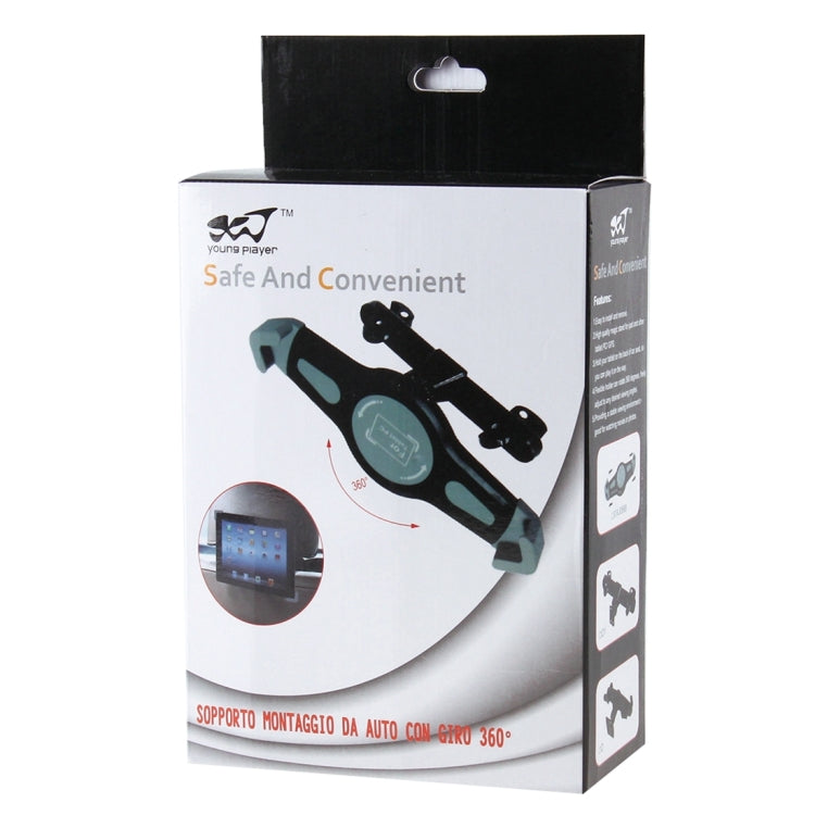 Universal 360 Degrees Rotation Car Headrest Mount Holder, For iPad, Samsung, Lenovo, Sony and Other Tablet PC(Black) - Car Holders by Young Player | Online Shopping South Africa | PMC TechLife