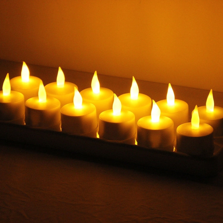 12 PCS  Flameless LED Tealight Flicker Candle Light, Rechargeable Home Decoration Light with Charging Board - Holiday Lights by PMC TechLife | Online Shopping South Africa | PMC TechLife