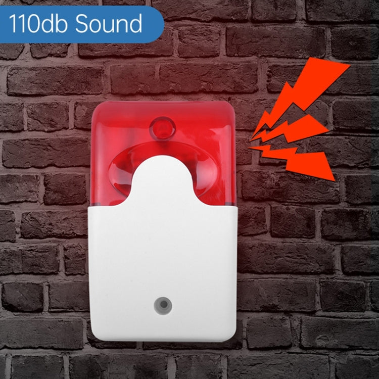 Mini Wired Red Strobe Siren for Burglar Security Alarm(White) - Infrared Detector by PMC TechLife | Online Shopping South Africa | PMC TechLife | Buy Now Pay Later Mobicred
