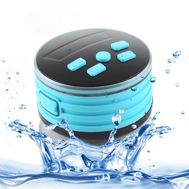 F08 Portable Speaker IPX7 Waterproof Support FM Radio High-fidelity Sound Box Bluetooth Speaker with Suction Cup & LED Light(Blue) - Waterproof Speaker by PMC TechLife | Online Shopping South Africa | PMC TechLife