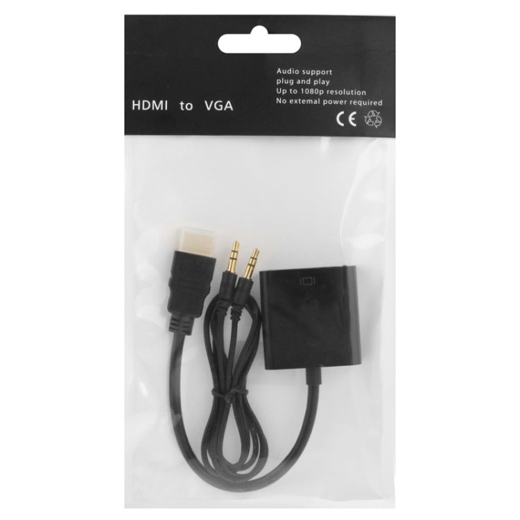 24cm Full HD 1080P HDMI to VGA + Audio Output Cable for Computer / DVD / Digital Set-top Box / Laptop / Mobile Phone / Media Player(Black) - Cable by PMC TechLife | Online Shopping South Africa | PMC TechLife