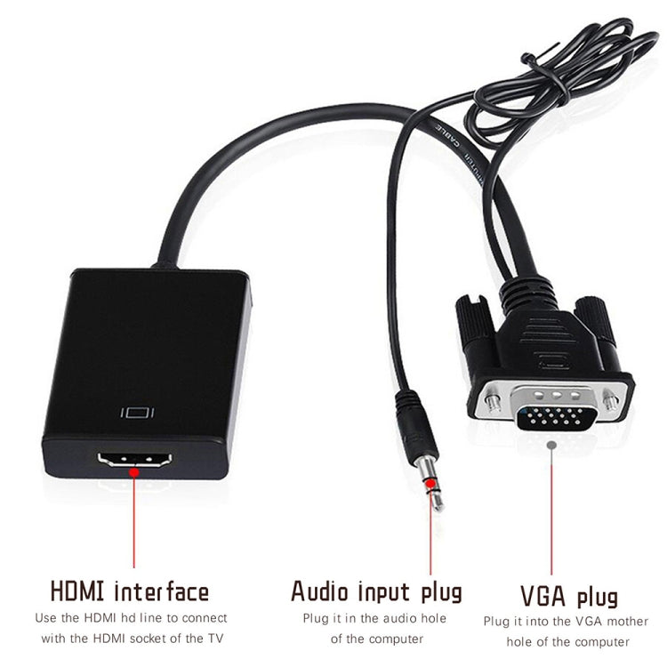 VGA + Audio to Full HD 1080P HDMI Video Converter Box Adapter for HDTV - Cable by PMC TechLife | Online Shopping South Africa | PMC TechLife