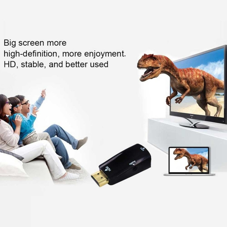 Full HD 1080P HDMI to VGA and Audio Adapter for HDTV / Monitor / Projector(Black) - Adapter by PMC TechLife | Online Shopping South Africa | PMC TechLife
