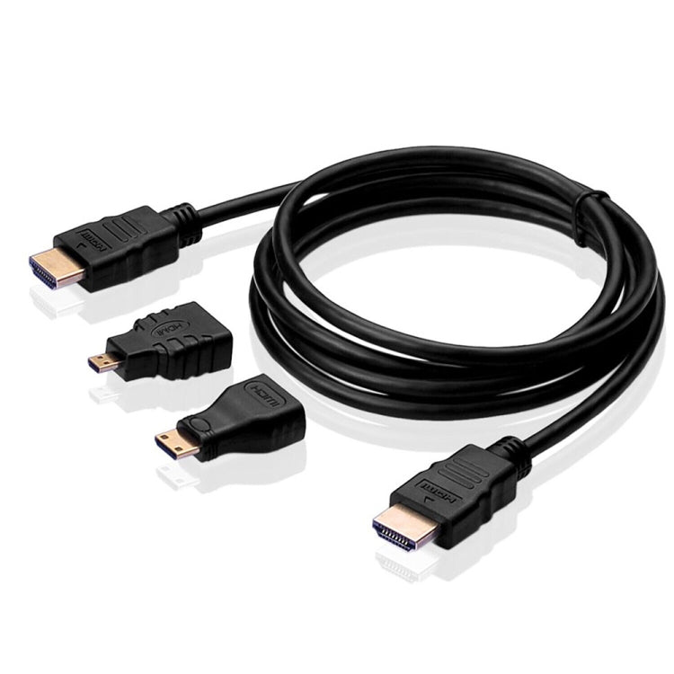3 in 1 Full HD 1080P HDMI Cable Adaptor Kit (1.5m HDMI Cable + HDMI to Mini HDMI Adaptor + HDMI to Micro HDMI Adaptor) - free shipping - PMC TechLife - Order now!
