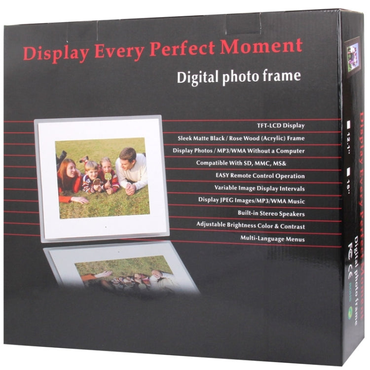 12 inch LED Display Multi-media Digital Photo Frame with Holder & Music & Movie Player, Support USB / SD / Micro SD / MMC / MS / XD Card Input(White) - free shipping - PMC TechLife - Order now!