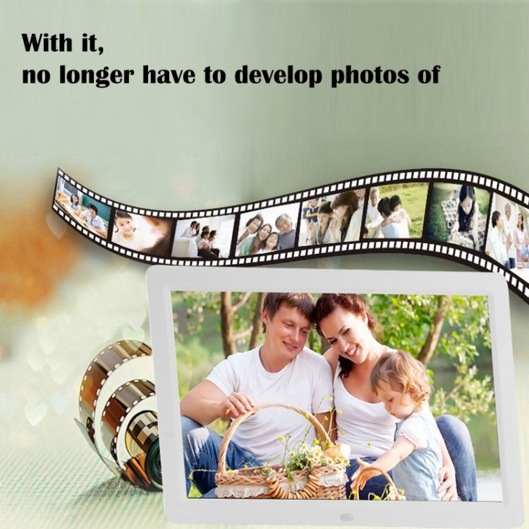 12 inch LED Display Multi-media Digital Photo Frame with Holder & Music & Movie Player, Support USB / SD / Micro SD / MMC / MS / XD Card Input(White) - free shipping - PMC TechLife - Order now!