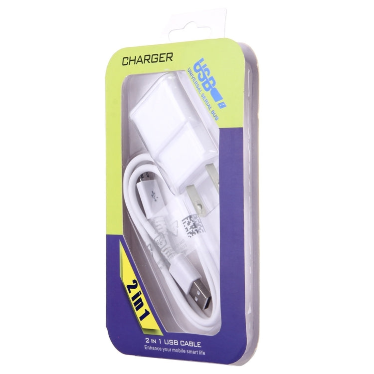 Micro 5 Pin USB Sync Cable + US Plug Travel Charger(White) - free shipping - PMC TechLife - Order now!