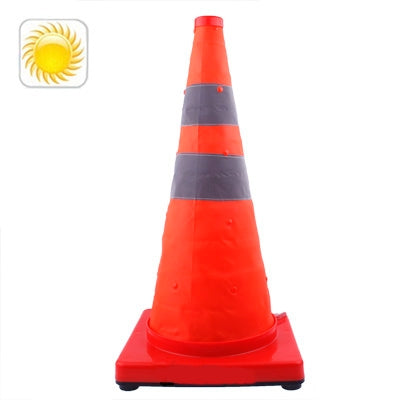 3-LED Solar Lift Traffic Safety Warning Road Cones, Height: 56cm - Warning Lights by PMC TechLife | Online Shopping South Africa | PMC TechLife