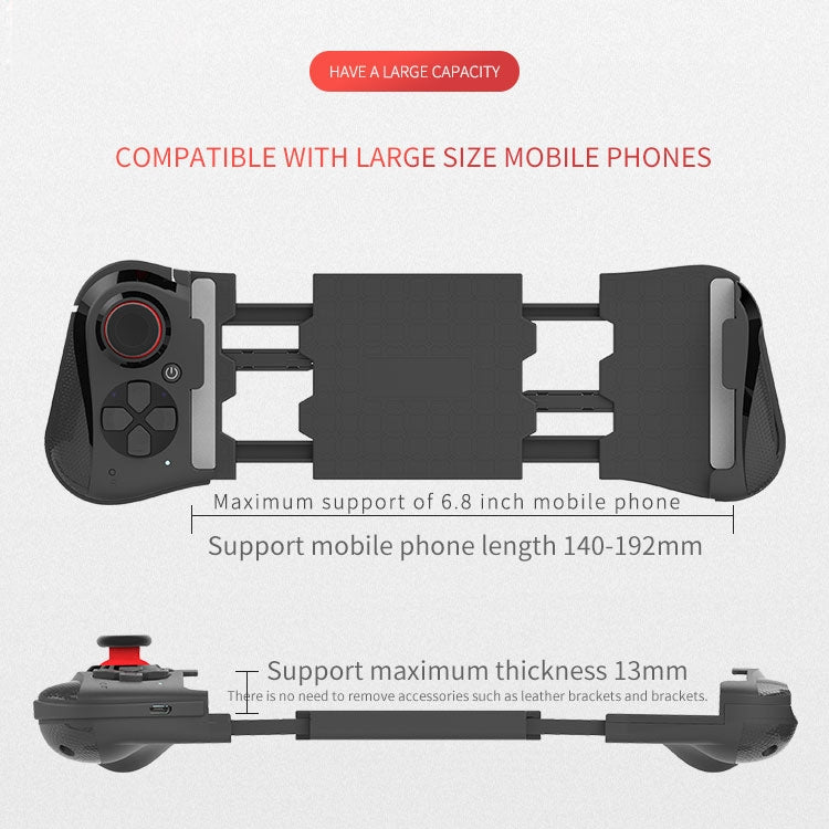 One-hand Stretch Retractable Bluetooth Gamepad, Bluetooth Distance: 10m, For Android, iOS Mobile Phone Below 6.8 inch - Controller Gamepad by PMC TechLife | Online Shopping South Africa | PMC TechLife