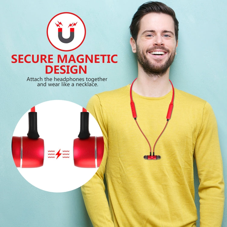 BTH-S8 Sports Style Magnetic Wireless Bluetooth In-Ear Headphones, For iPhone, Galaxy, Huawei, Xiaomi, LG, HTC and Other Smart Phones, Working Distance: 10m(Red) - Sport Earphone by PMC TechLife | Online Shopping South Africa | PMC TechLife