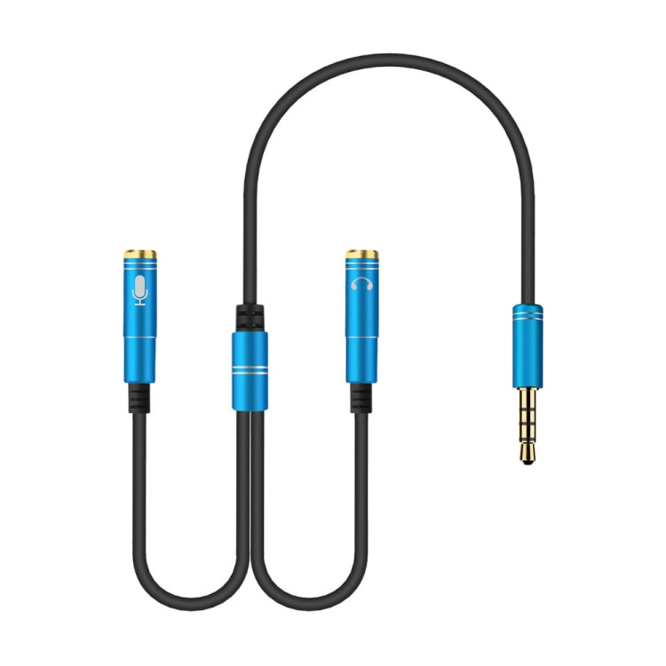 2 in 1 3.5mm Male to Double 3.5mm Female TPE High-elastic Audio Cable Splitter, Cable Length: 32cm(Blue) - Cable & Splitter by PMC TechLife | Online Shopping South Africa | PMC TechLife