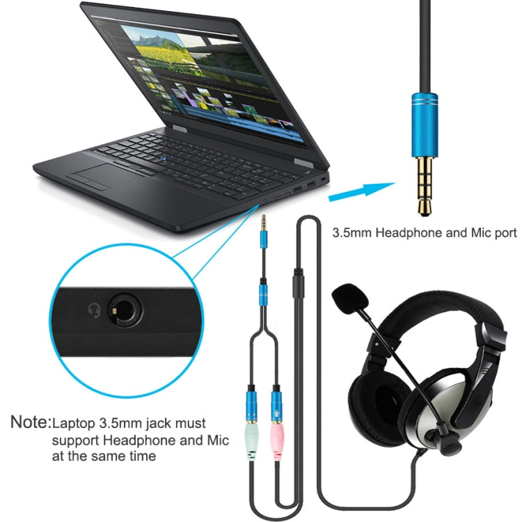 2 in 1 3.5mm Male to Double 3.5mm Female TPE High-elastic Audio Cable Splitter, Cable Length: 32cm(Blue) - Cable & Splitter by PMC TechLife | Online Shopping South Africa | PMC TechLife