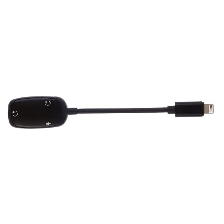 8 Pin to 8 Pin Charging Interface + 8 Pin Earphone Interface + 3.5mm Audio Interface Earphone Adapter(Black) - Earphone Adapter by PMC TechLife | Online Shopping South Africa | PMC TechLife