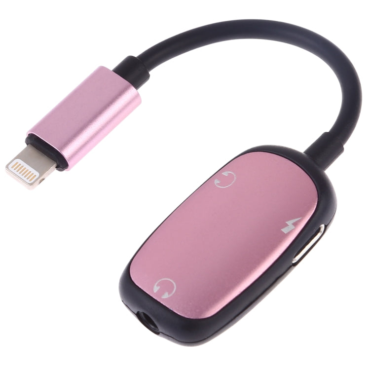 8 Pin to 8 Pin Charging Interface + 8 Pin Earphone Interface + 3.5mm Audio Interface Earphone Adapter(Pink) - Earphone Adapter by PMC TechLife | Online Shopping South Africa | PMC TechLife