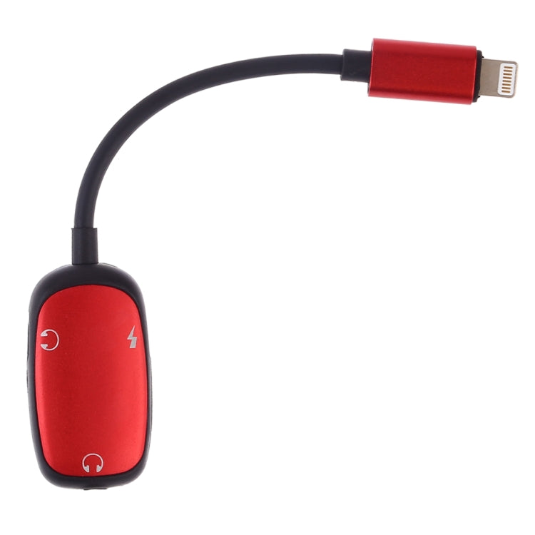 8 Pin to 8 Pin Charging Interface + 8 Pin Earphone Interface + 3.5mm Audio Interface Earphone Adapter(Red) - Earphone Adapter by PMC TechLife | Online Shopping South Africa | PMC TechLife