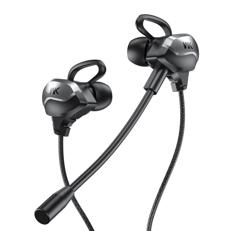 WK ET-Y30 ET Series 3.5mm Elbow In-ear Wired Wire-control Gaming Earphone with Microphone (Black) - Normal Style Earphone by WK | Online Shopping South Africa | PMC TechLife | Buy Now Pay Later Mobicred