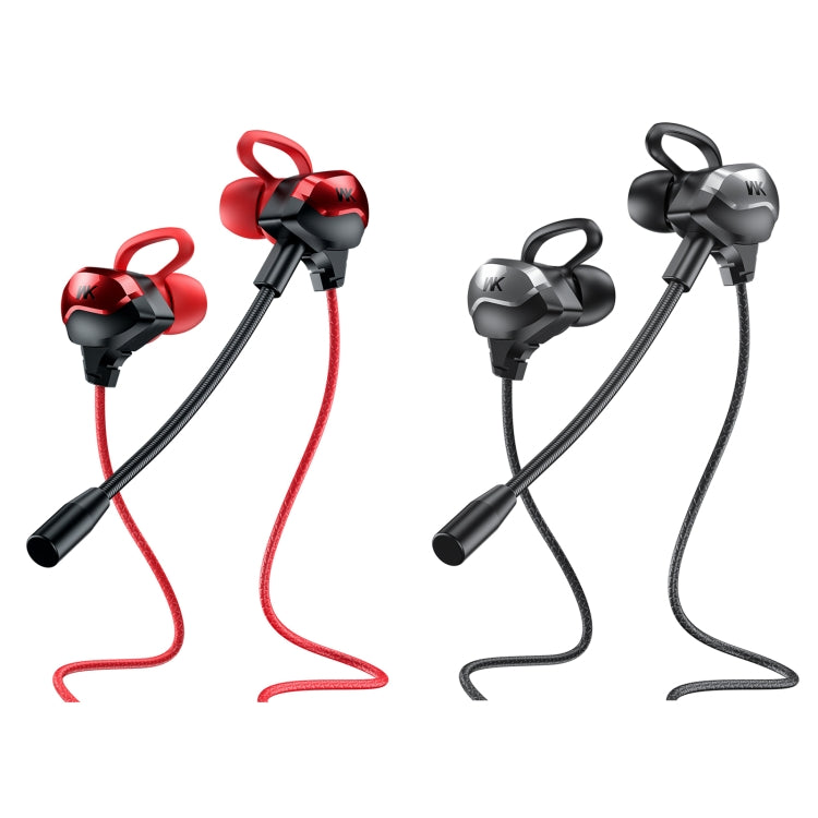 WK ET-Y30 ET Series 3.5mm Elbow In-ear Wired Wire-control Gaming Earphone with Microphone (Black) - Normal Style Earphone by WK | Online Shopping South Africa | PMC TechLife | Buy Now Pay Later Mobicred