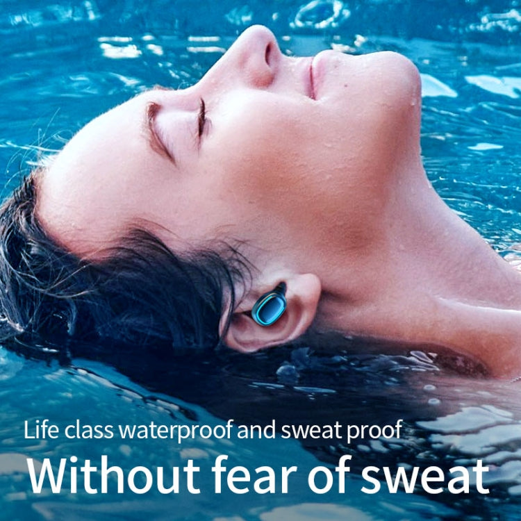 C1 Bluetooth 5.0 TWS Polygonal Touch Digital Display True Wireless Bluetooth Earphone with Charging Box(Blue) - TWS Earphone by PMC TechLife | Online Shopping South Africa | PMC TechLife