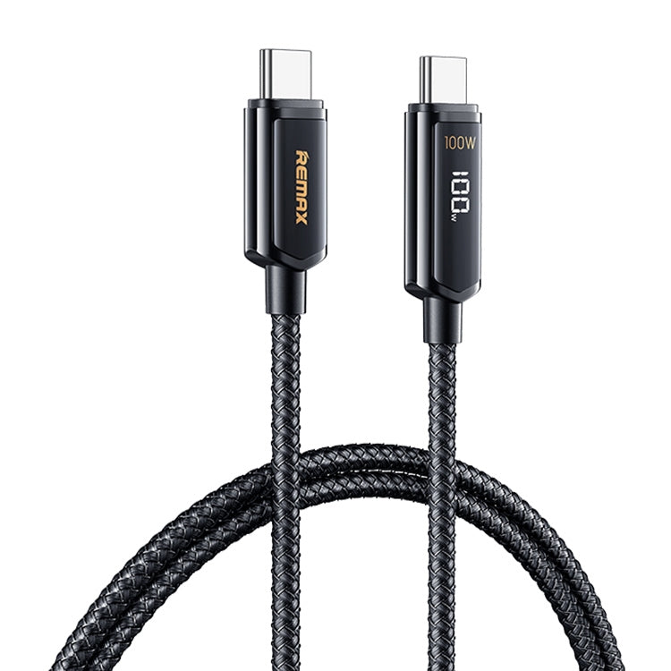 REMAX RC-128a 100W Type-C / USB-C to Type-C / USB-C Intelligent Digital Display Zinc Alloy Braided Charging Data Cable, Length: 1.2m (Tarnish) - USB-C & Type-C Cable by REMAX | Online Shopping South Africa | PMC TechLife | Buy Now Pay Later Mobicred