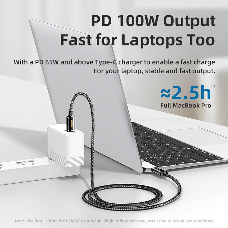 REMAX RC-128a 100W Type-C / USB-C to Type-C / USB-C Intelligent Digital Display Zinc Alloy Braided Charging Data Cable, Length: 1.2m (Tarnish) - USB-C & Type-C Cable by REMAX | Online Shopping South Africa | PMC TechLife | Buy Now Pay Later Mobicred