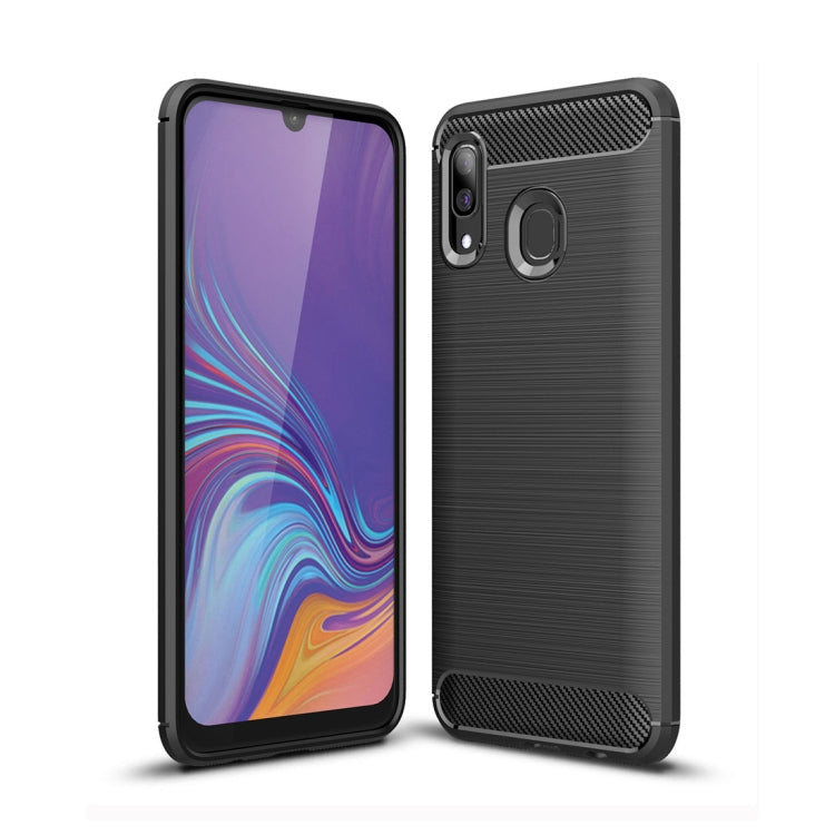 Brushed Texture Carbon Fiber TPU Case for Galaxy A40 (Black) - free shipping - PMC TechLife - Order now!