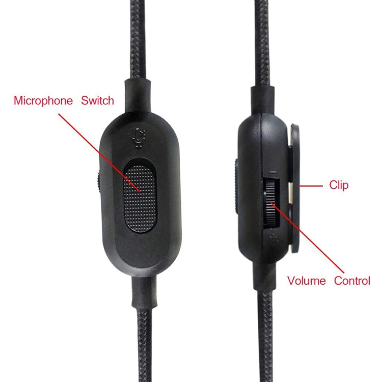 ZS0159 For Logitech G433 / G233 / G Pro / G Pro X 3.5mm Male to Male Gaming Headset Audio Cable with Wire-controlled, Cable Length: 2m(Red) - Headset Accessories by PMC TechLife | Online Shopping South Africa | PMC TechLife