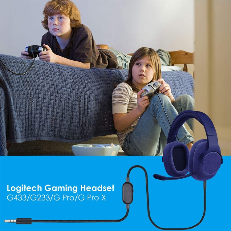 ZS0159 For Logitech G433 / G233 / G Pro / G Pro X 3.5mm Male to Male Gaming Headset Audio Cable with Wire-controlled, Cable Length: 2m(Black) - Headset Accessories by PMC TechLife | Online Shopping South Africa | PMC TechLife | Buy Now Pay Later Mobicred