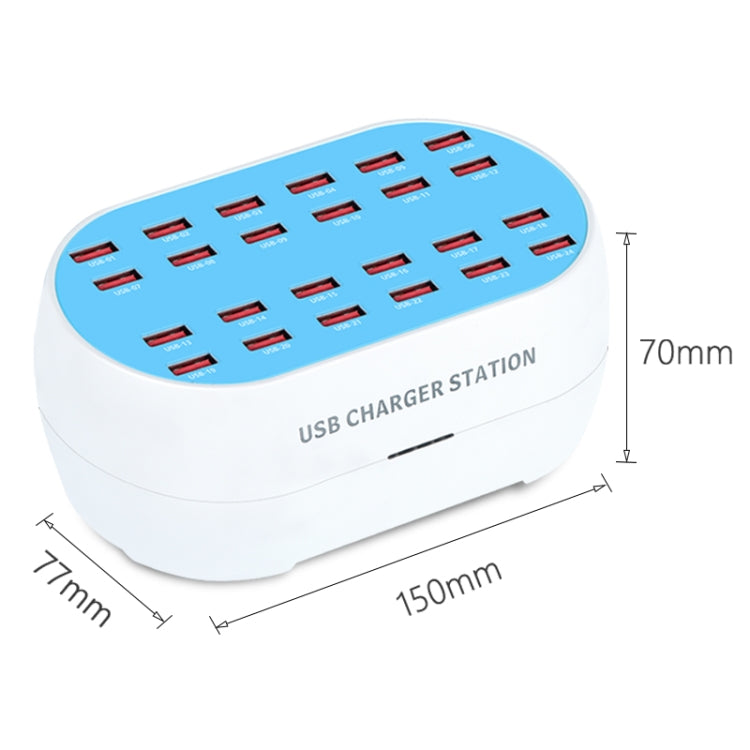 830-24 180W 24 USB Ports Multifunction Smart Charger Station AC100-240V, US Plug (White) - Multifunction Charger by PMC TechLife | Online Shopping South Africa | PMC TechLife