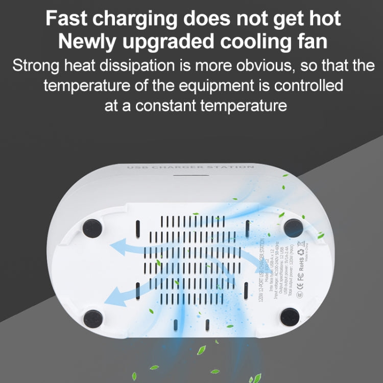 830-24 180W 24 USB Ports Multifunction Smart Charger Station AC100-240V, US Plug (White) - Multifunction Charger by PMC TechLife | Online Shopping South Africa | PMC TechLife