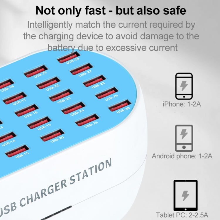 830-24 180W 24 USB Ports Multifunction Smart Charger Station AC100-240V, US Plug (White) - Multifunction Charger by PMC TechLife | Online Shopping South Africa | PMC TechLife