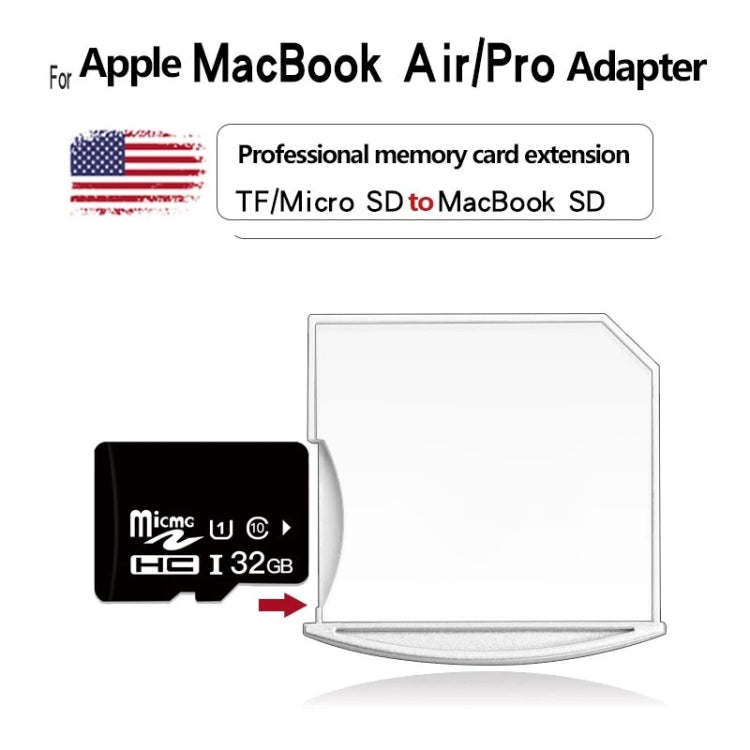 Micro SD / TF Card to SD Adapter for MacBook Air / Pro, Support up to 512GB (White) - Cable & Adapter by PMC TechLife | Online Shopping South Africa | PMC TechLife