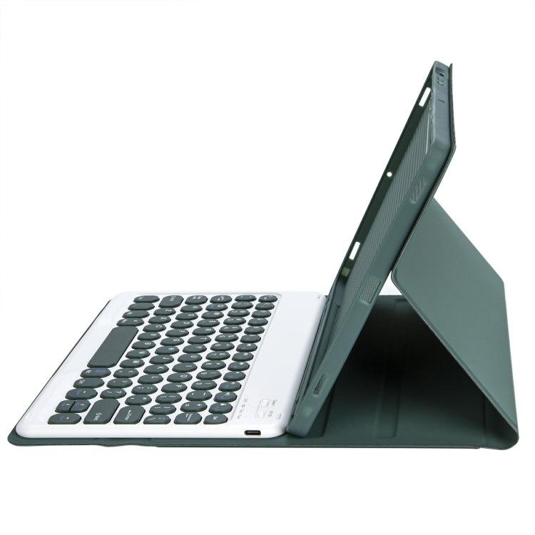 For iPad 11 2025 / 10th Gen 10.9 2022 YA10B Lambskin Texture Bluetooth Keyboard Leather Tablet Case with Pen Slot (Dark Green) - Universal by PMC TechLife | Online Shopping South Africa | PMC TechLife | Buy Now Pay Later Mobicred
