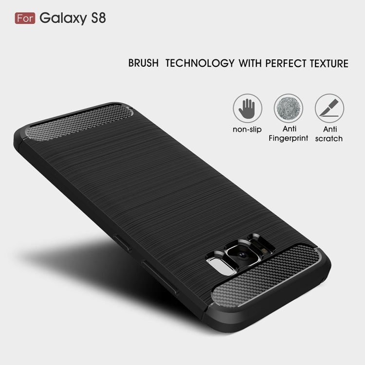 For Galaxy S8 Brushed Carbon Fiber Texture Shockproof TPU Protective Cover Case (Black) - free shipping - PMC TechLife - Order now!