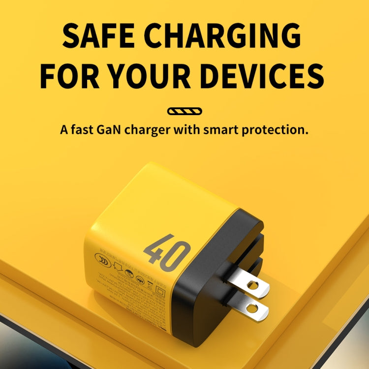 WK WP-U128 40W Dual USB-C/Type-C Interface Gallium Nitride Charger,Specifications: US Plug - USB Charger by WK | Online Shopping South Africa | PMC TechLife | Buy Now Pay Later Mobicred