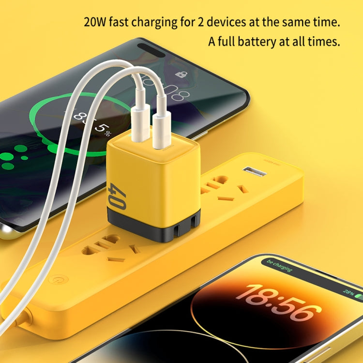 WK WP-U128 40W Dual USB-C/Type-C Interface Gallium Nitride Charger,Specifications: US Plug - USB Charger by WK | Online Shopping South Africa | PMC TechLife | Buy Now Pay Later Mobicred