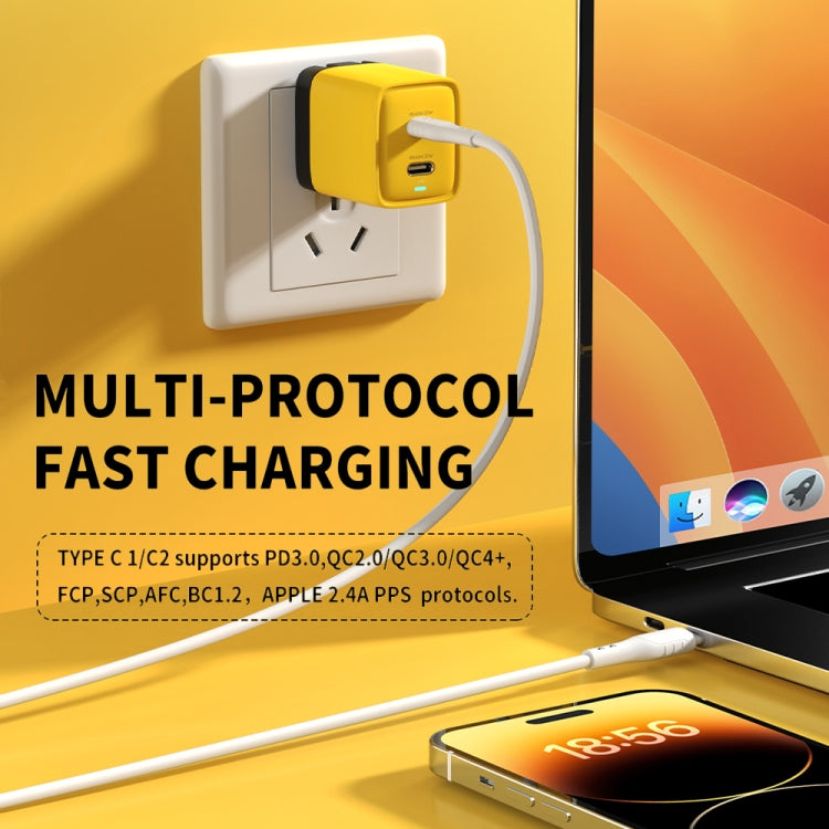 WK WP-U128 40W Dual USB-C/Type-C Interface Gallium Nitride Charger,Specifications: US Plug - USB Charger by WK | Online Shopping South Africa | PMC TechLife | Buy Now Pay Later Mobicred