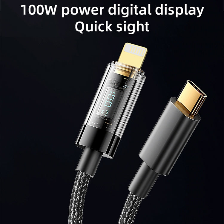 Mutural Li-CC007 1.2m 66W Transparent Digital Display USB to Type-C Charging Data Cable - USB-C & Type-C Cable by Mutural | Online Shopping South Africa | PMC TechLife | Buy Now Pay Later Mobicred