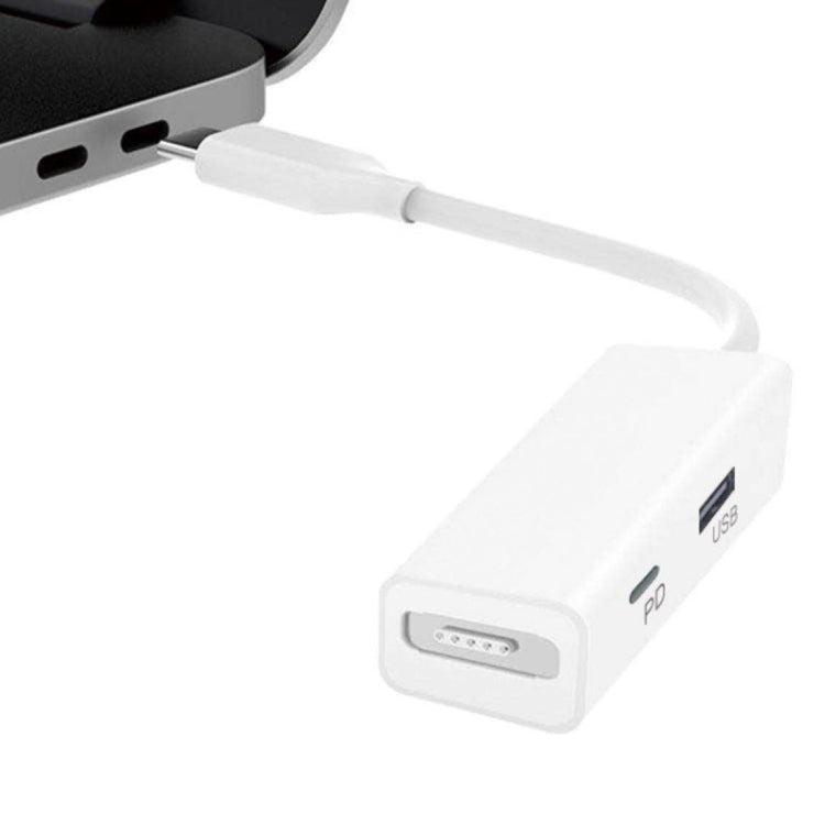 3 in 1 MagSafe 1 / 2 + PD Port + USB to USB-C / Type-C Converter Adapter (White) - Cable & Adapter by PMC TechLife | Online Shopping South Africa | PMC TechLife | Buy Now Pay Later Mobicred
