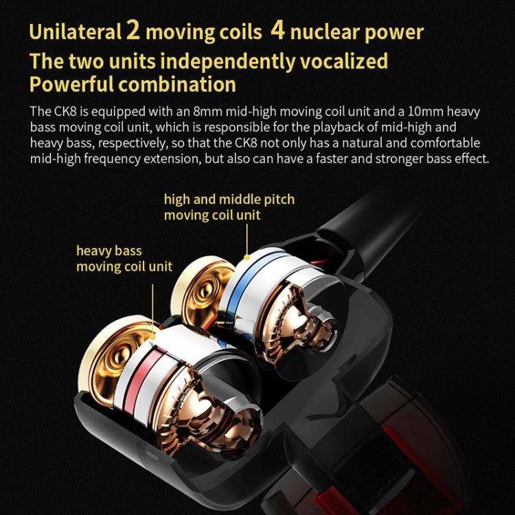 QKZ CK8 HiFi In-ear Four Unit Sports Music Headphones (Gold) - free shipping - PMC TechLife - Order now!