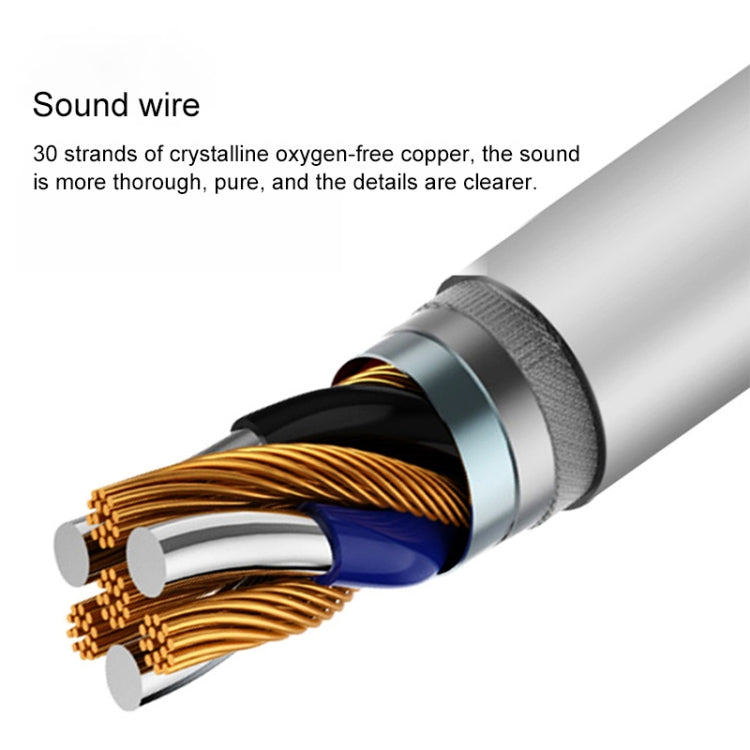 QKZ EQ1 CNC Metal Shark Fin Headphones Sports Music Headphones, Microphone Version (Grey) - In Ear Wired Earphone by QKZ | Online Shopping South Africa | PMC TechLife