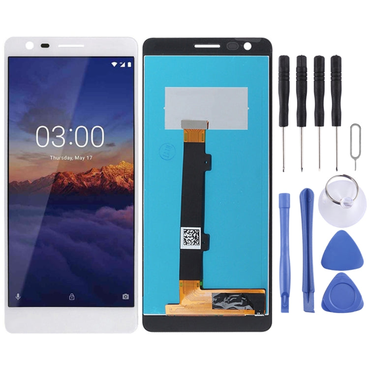 TFT LCD Screen for Nokia 3.1 with Digitizer Full Assembly  (White) - free shipping - PMC TechLife - Order now!