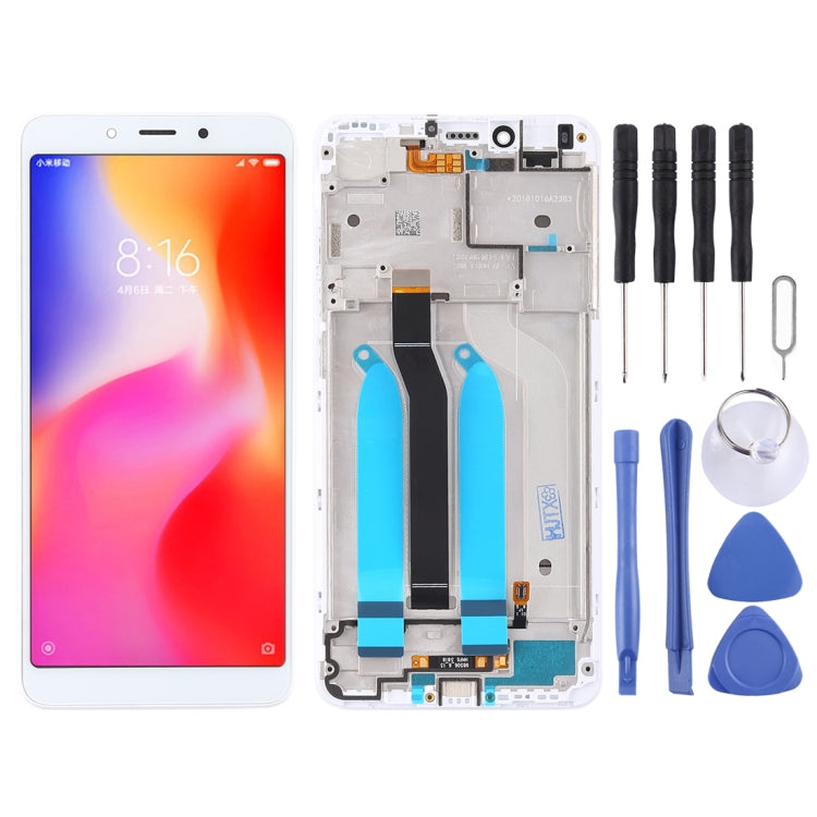 TFT LCD Screen for Xiaomi Redmi 6A / Redmi 6 Digitizer Full Assembly with Frame(White) - free shipping - PMC TechLife - Order now!