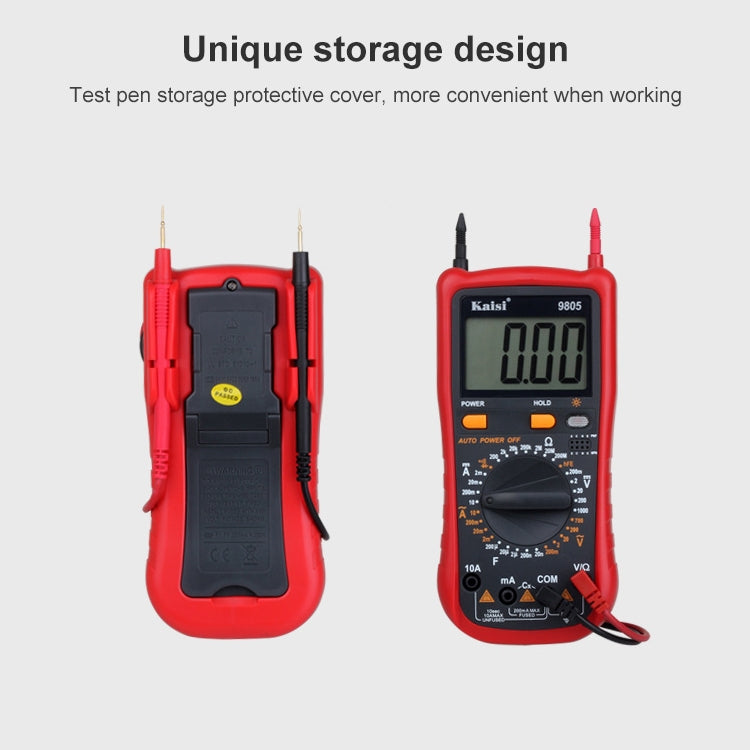 Kaisi 9805 Anti-burning Multifunctional Digital Universal Multimeter Auto-Range Digital Multimeter - Current & Voltage Tester by Kaisi | Online Shopping South Africa | PMC TechLife | Buy Now Pay Later Mobicred