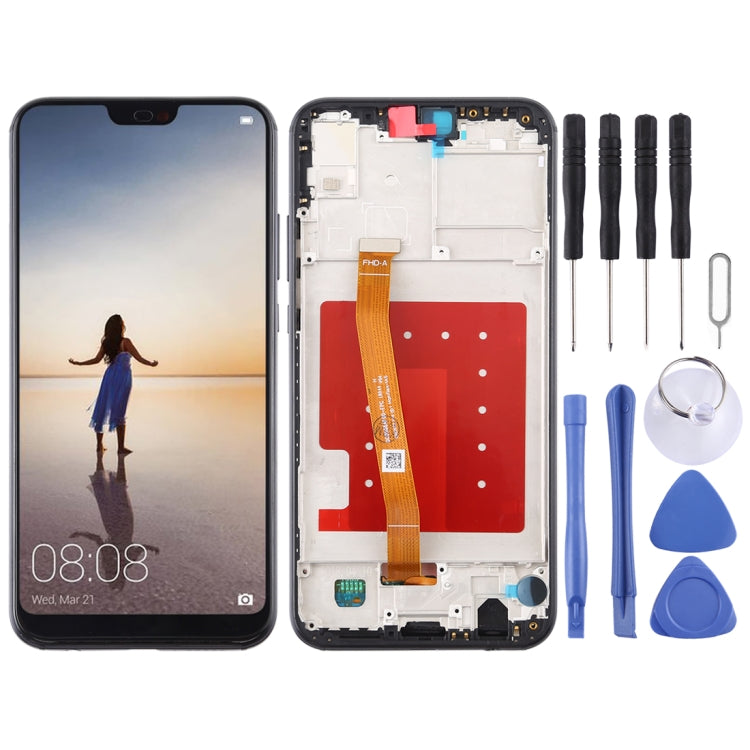 LCD Screen and Digitizer Full Assembly with Frame for Huawei P20 Lite / Nova 3e(Black) - free shipping - PMC TechLife - Order now!