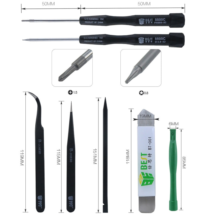 8 in 1 BEST BST-609 Cell Phone Repair Tool Kit Opening Tools - Tool Kits by BEST | Online Shopping South Africa | PMC TechLife | Buy Now Pay Later Mobicred