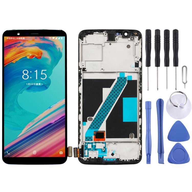 For Oneplus 5T A5010 Digitizer Full Assembly with Frame OEM LCD Screen (Black) - free shipping - PMC TechLife - Order now!
